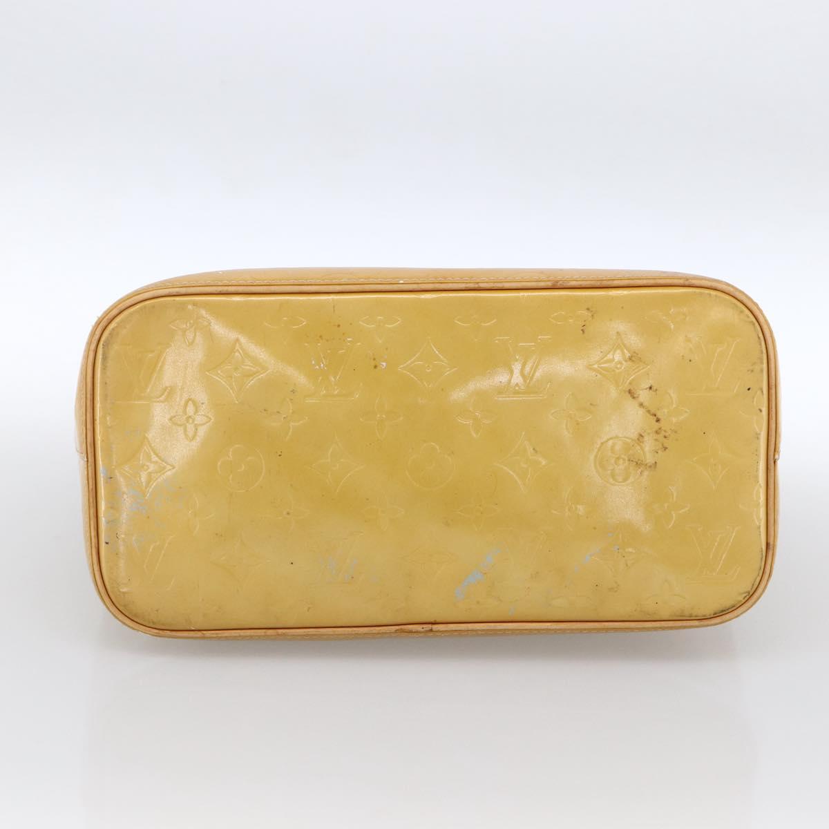 LOUIS VUITTON Monogram Vernis Houston Hand Bag Beige M91004 LV Auth LNZ488