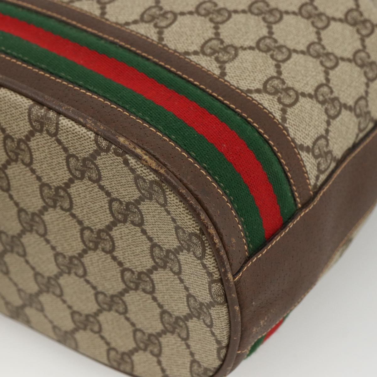 GUCCI GG Supreme Web Sherry Line Bag PVC Beige Gold 001 115 0933 Auth LNZ505