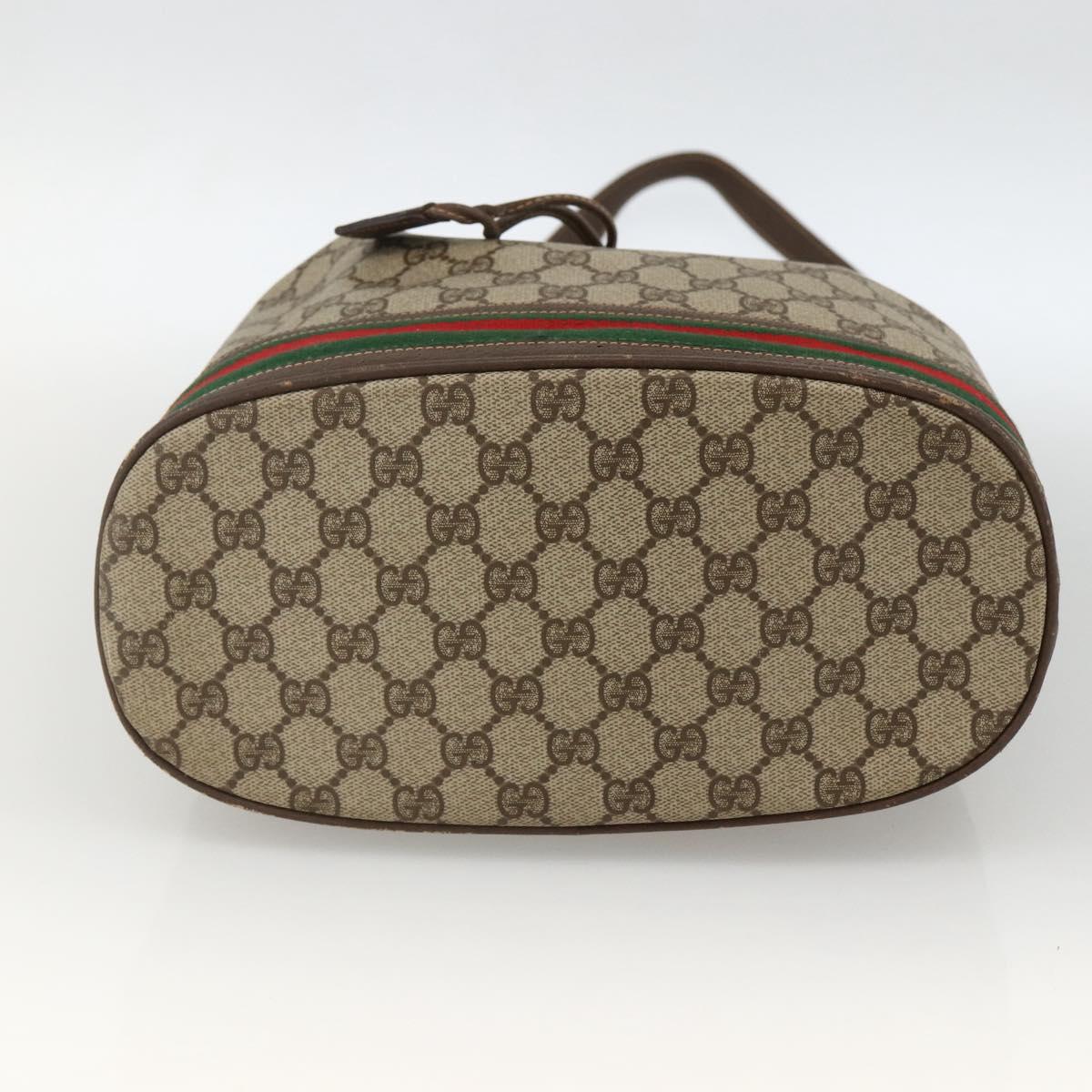 GUCCI GG Supreme Web Sherry Line Bag PVC Beige Gold 001 115 0933 Auth LNZ505