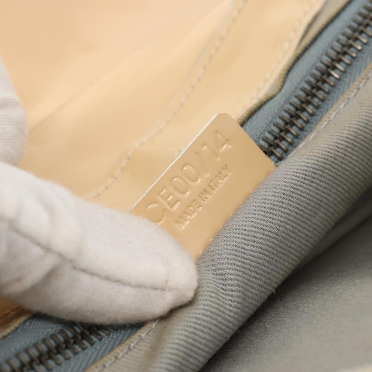 CELINE C Macadam Canvas Shoulder Bag Light Blue Silver Auth LNZ508V