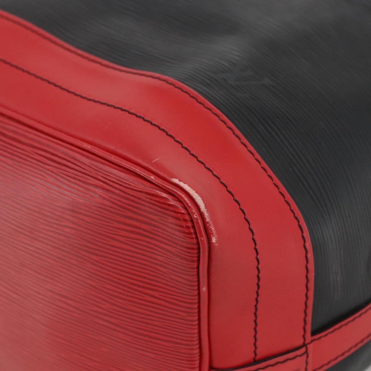 LOUIS VUITTON Epi Noe Shoulder Bag Bicolor Black Red M44017 LV Auth LNZ520