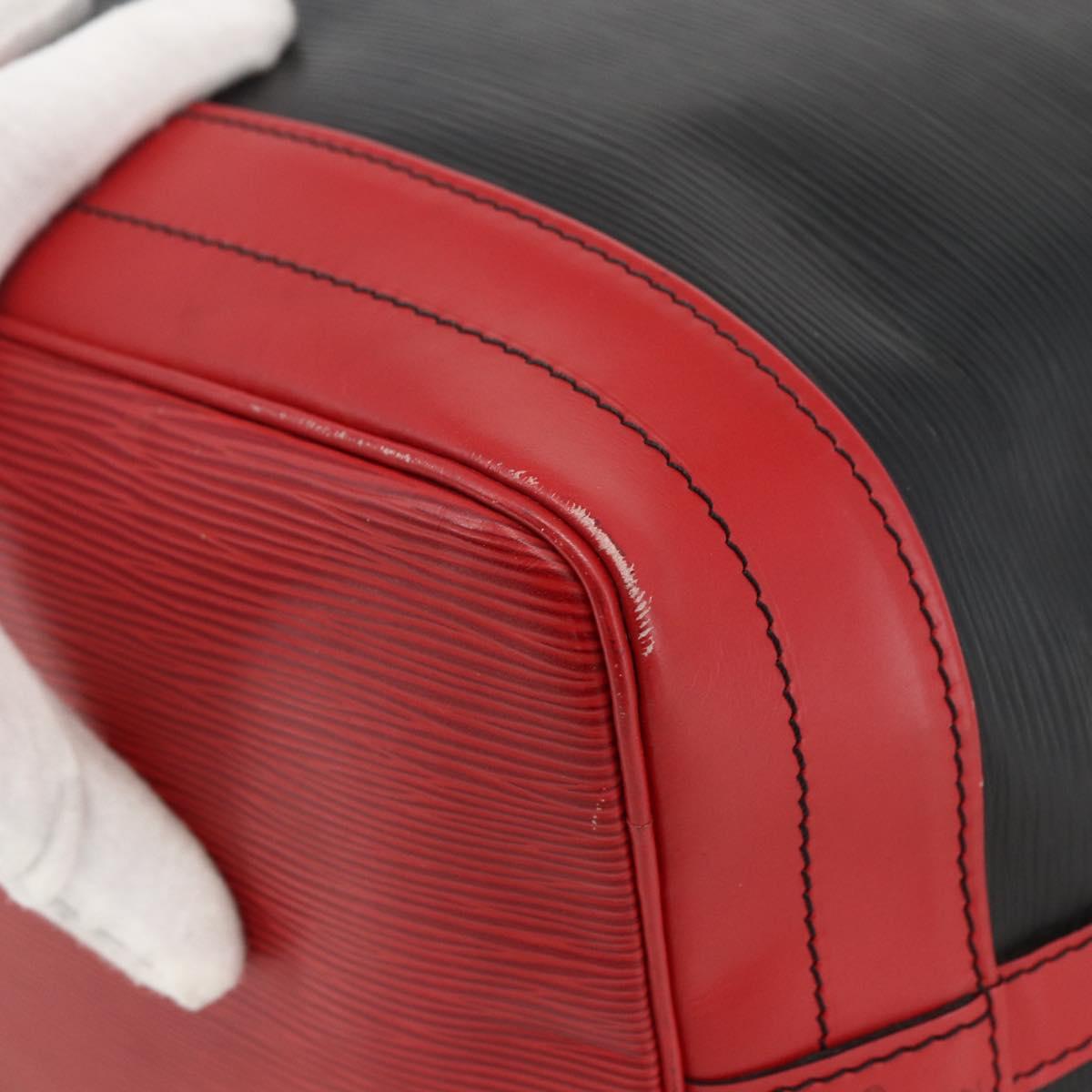 LOUIS VUITTON Epi Noe Shoulder Bag Bicolor Black Red M44017 LV Auth LNZ520