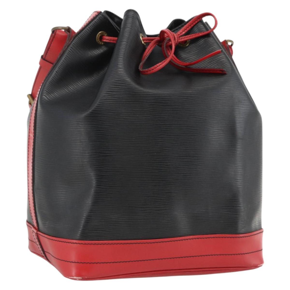 LOUIS VUITTON Epi Noe Shoulder Bag Bicolor Black Red M44017 LV Auth LNZ520
