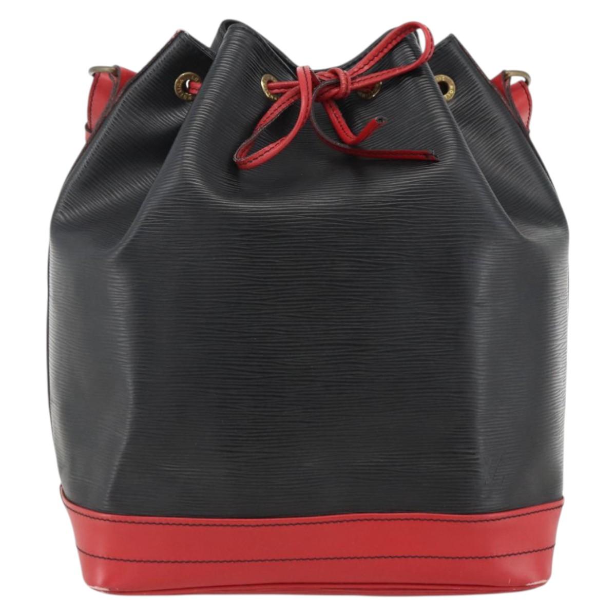 LOUIS VUITTON Epi Noe Shoulder Bag Bicolor Black Red M44017 LV Auth LNZ520