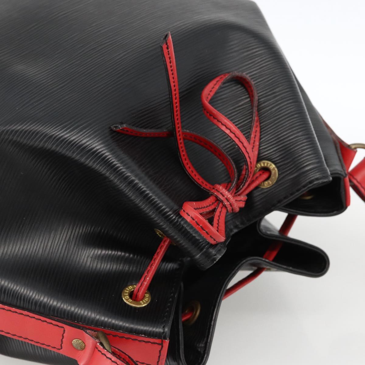 LOUIS VUITTON Epi Noe Shoulder Bag Bicolor Black Red M44017 LV Auth LNZ520