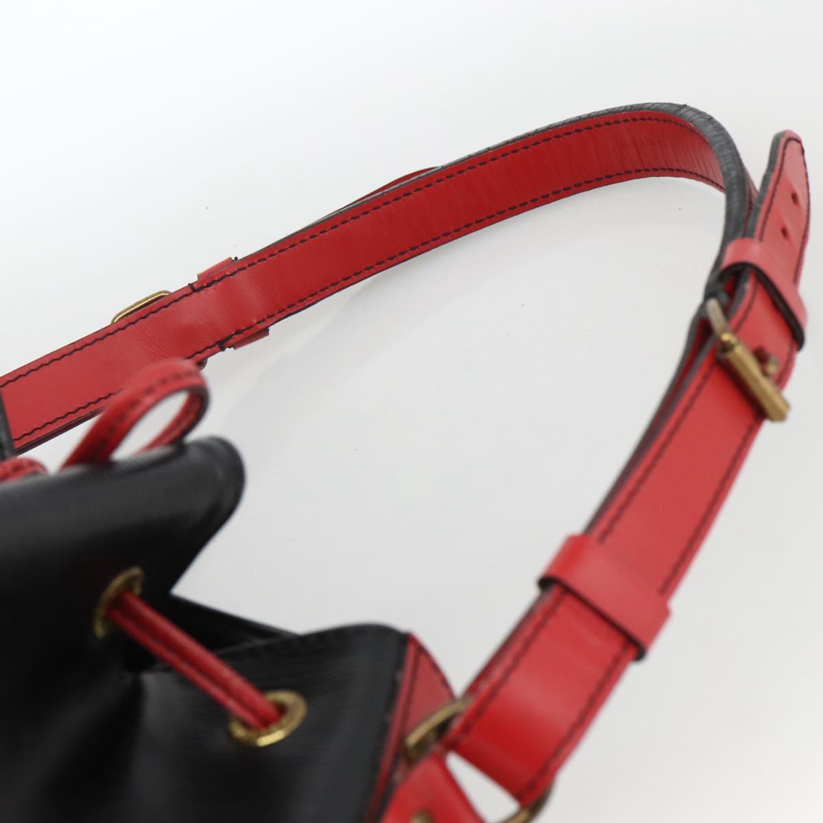 LOUIS VUITTON Epi Noe Shoulder Bag Bicolor Black Red M44017 LV Auth LNZ520