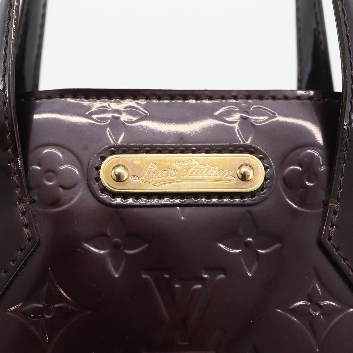 LOUIS VUITTON Vernis Wilshire PM Hand Bag Rouge Favist M91644 LV Auth LNZ521
