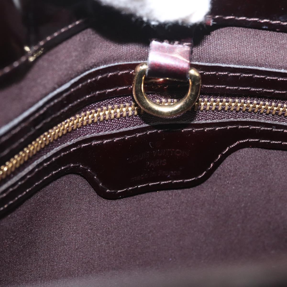 LOUIS VUITTON Vernis Wilshire PM Hand Bag Rouge Favist M91644 LV Auth LNZ521