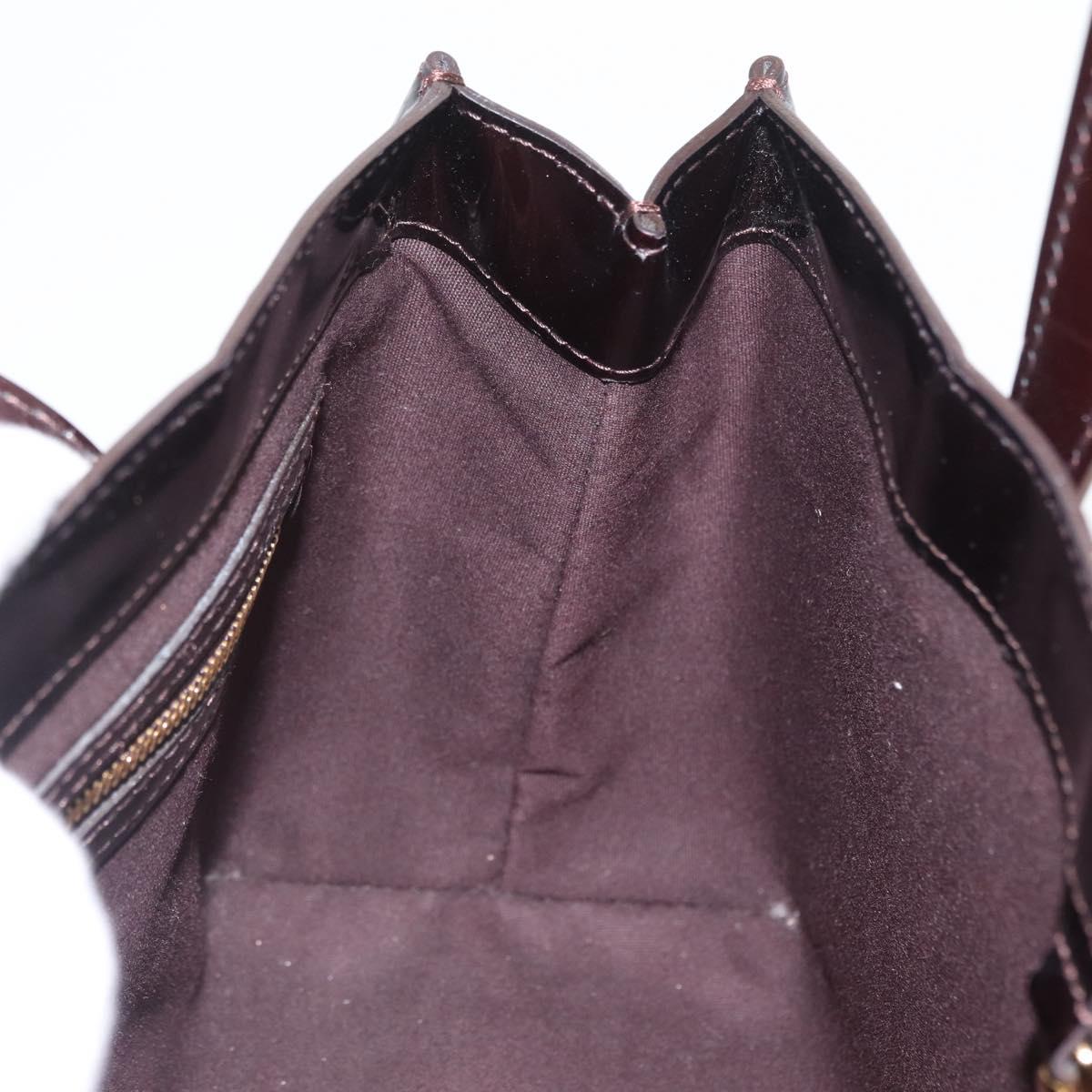 LOUIS VUITTON Vernis Wilshire PM Hand Bag Rouge Favist M91644 LV Auth LNZ521
