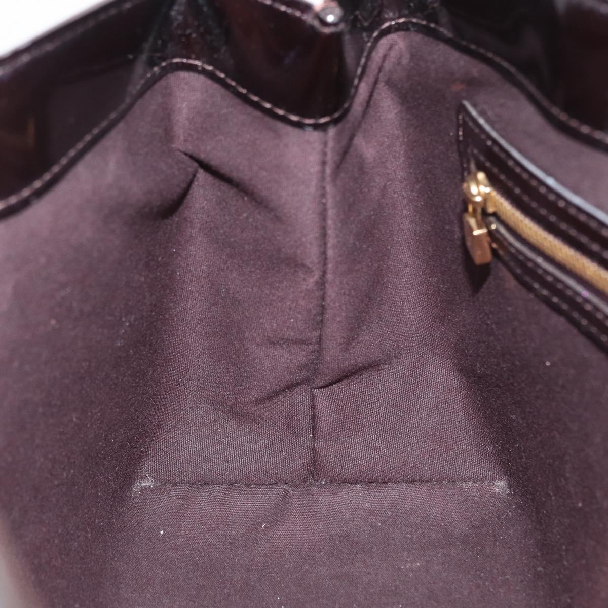 LOUIS VUITTON Vernis Wilshire PM Hand Bag Rouge Favist M91644 LV Auth LNZ521