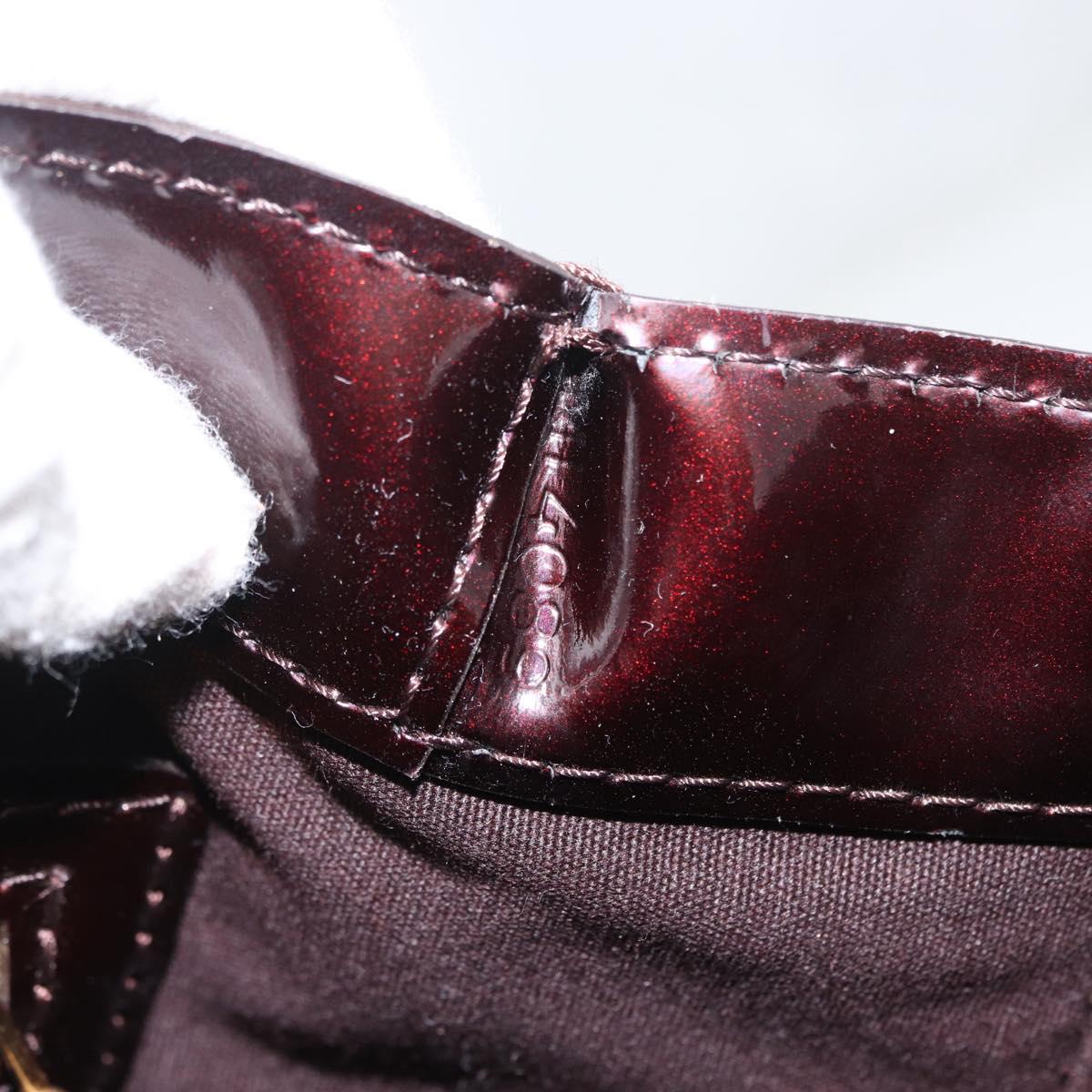 LOUIS VUITTON Vernis Wilshire PM Hand Bag Rouge Favist M91644 LV Auth LNZ521