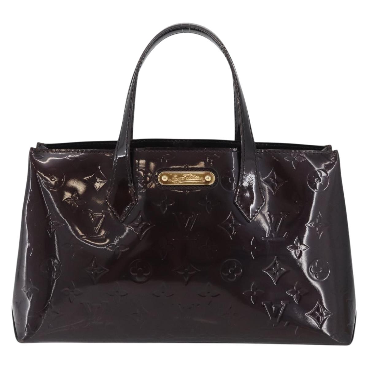 LOUIS VUITTON Vernis Wilshire PM Hand Bag Rouge Favist M91644 LV Auth LNZ521