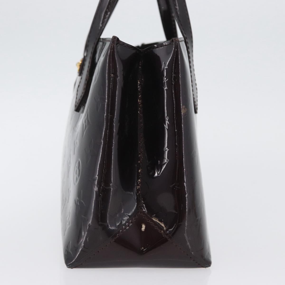 LOUIS VUITTON Vernis Wilshire PM Hand Bag Rouge Favist M91644 LV Auth LNZ521