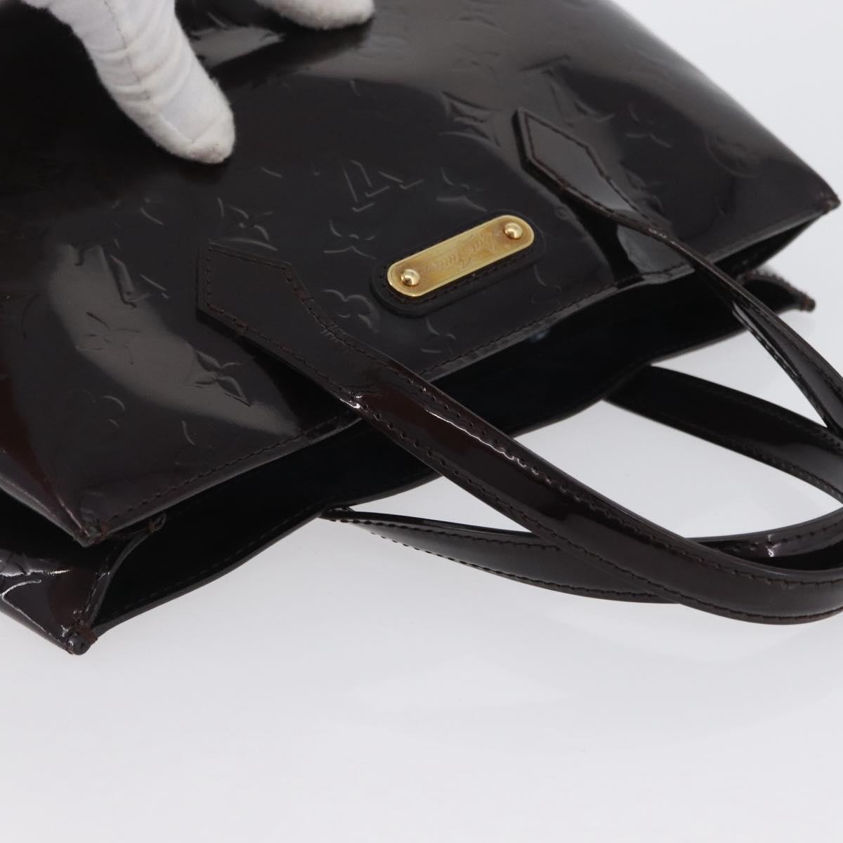 LOUIS VUITTON Vernis Wilshire PM Hand Bag Rouge Favist M91644 LV Auth LNZ521