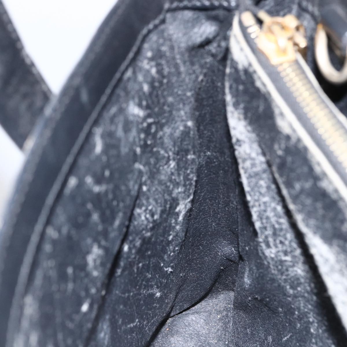 CELINE Macadam Canvas Hand Bag PVC Leather Black Gold Auth LNZ528