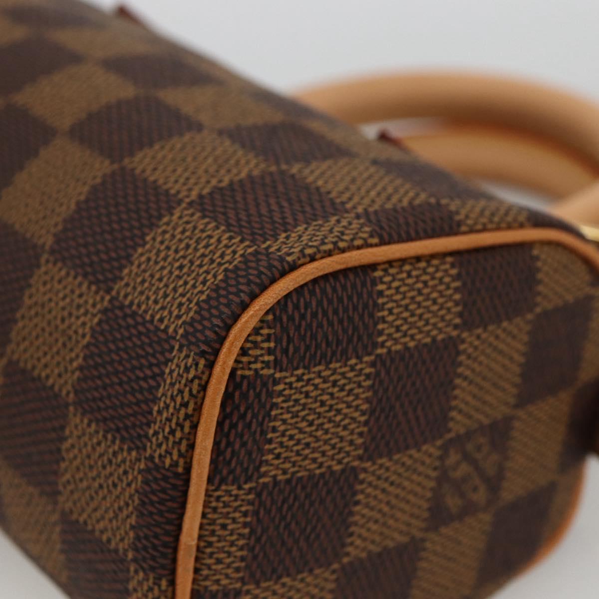 LOUIS VUITTON Damier Ebene Mini Speedy Hand Bag LV Auth LNZ532SM