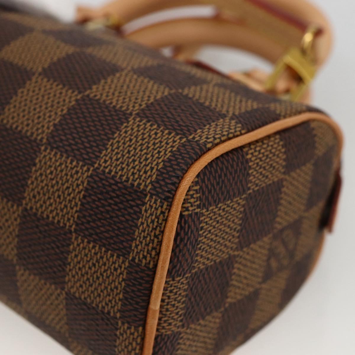 LOUIS VUITTON Damier Ebene Mini Speedy Hand Bag LV Auth LNZ532SM