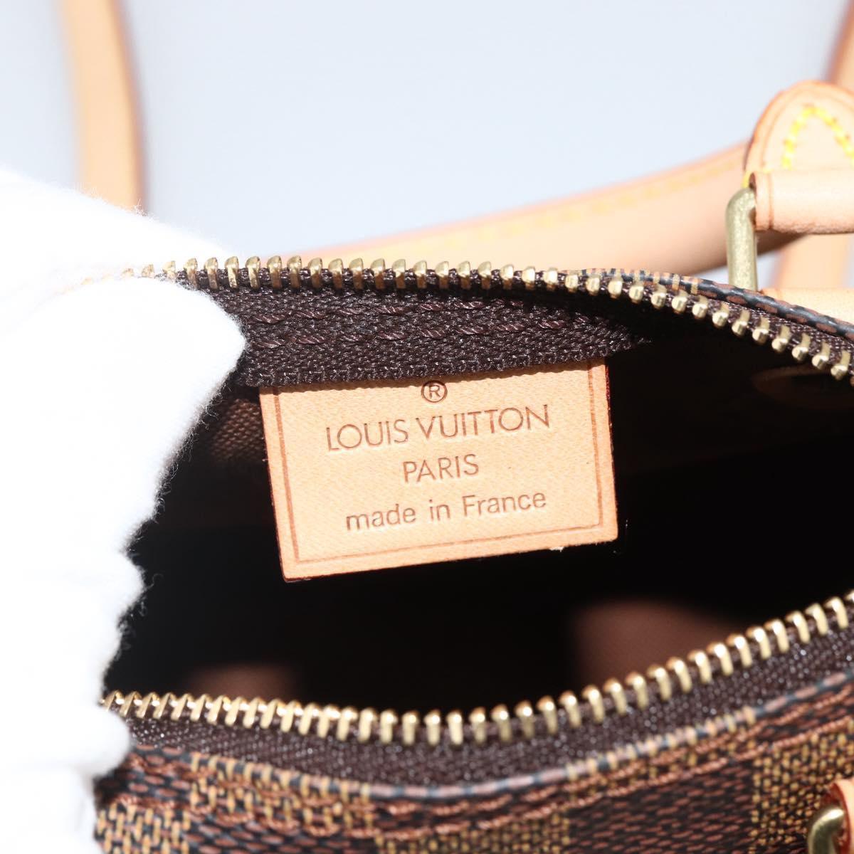 LOUIS VUITTON Damier Ebene Mini Speedy Hand Bag LV Auth LNZ532SM