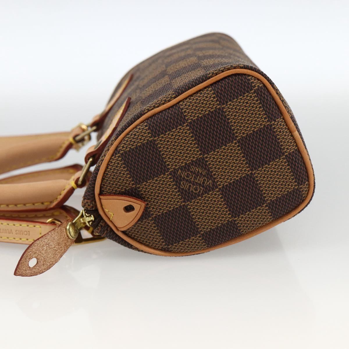 LOUIS VUITTON Damier Ebene Mini Speedy Hand Bag LV Auth LNZ532SM