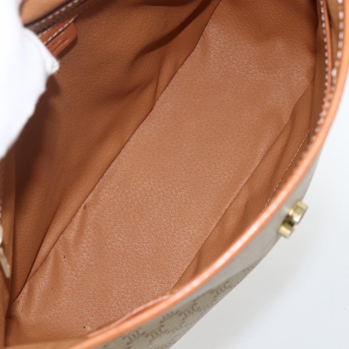 CELINE Macadam Canvas Hand Bag PVC Beige Gold Auth LNZ539