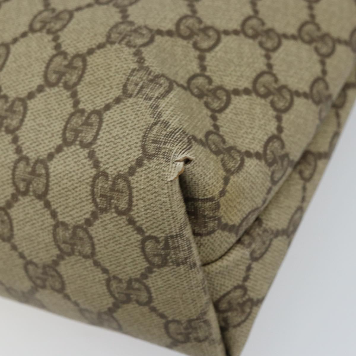 GUCCI GG Supreme Tote Bag PVC Beige Gold 002 39 6130 Auth LNZ541