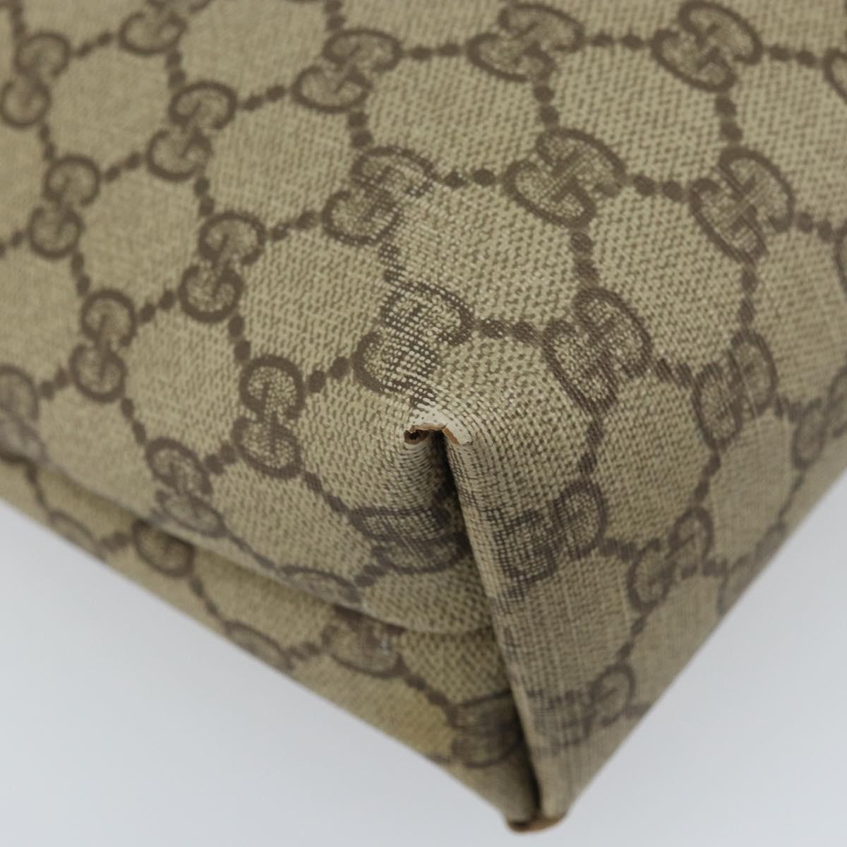 GUCCI GG Supreme Tote Bag PVC Beige Gold 002 39 6130 Auth LNZ541