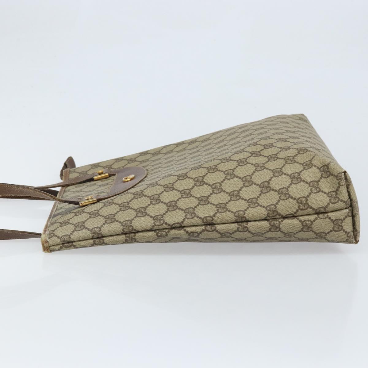 GUCCI GG Supreme Tote Bag PVC Beige Gold 002 39 6130 Auth LNZ541