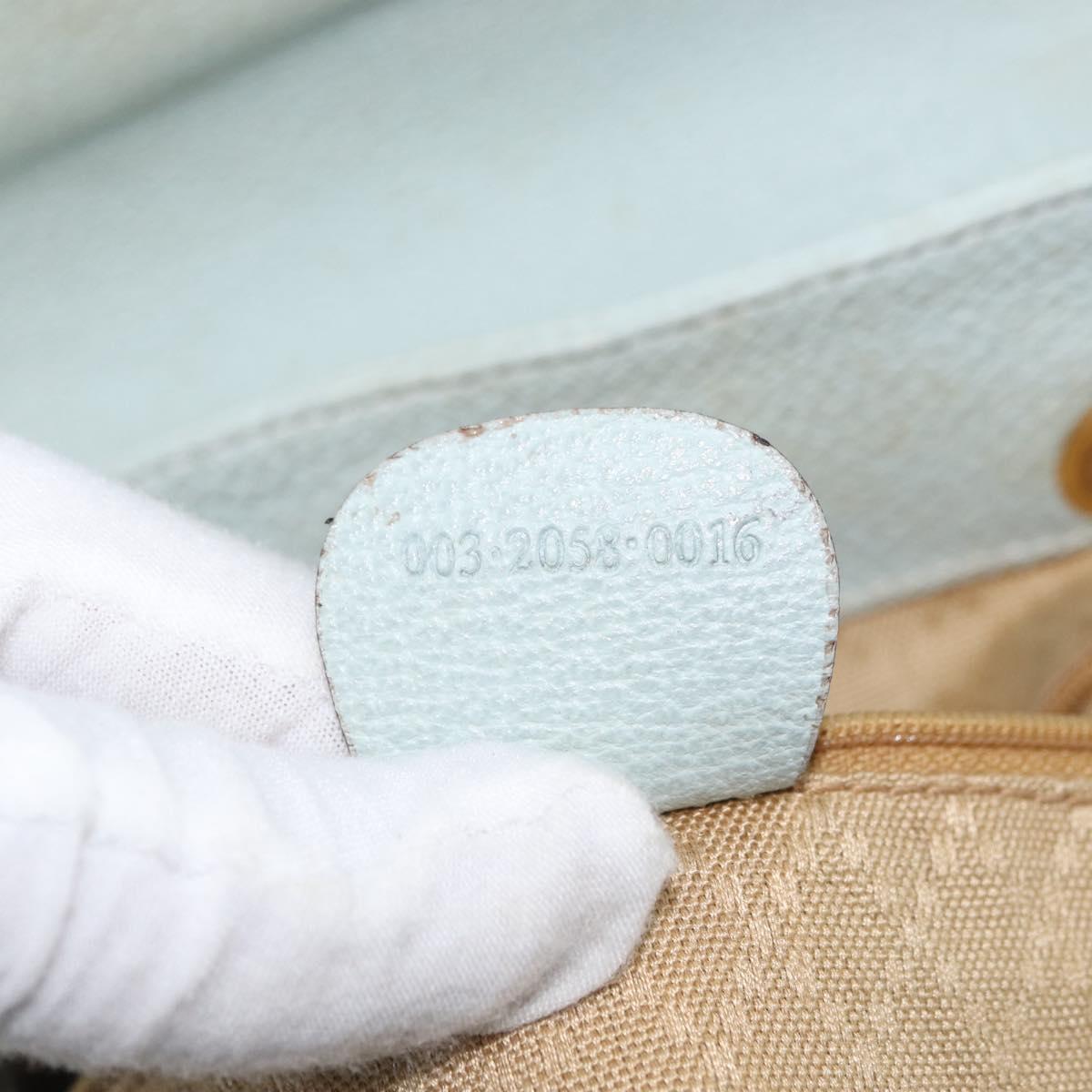 GUCCI Bamboo Backpack Suede Light Blue Gold 003 2058 0016 Auth LNZ552