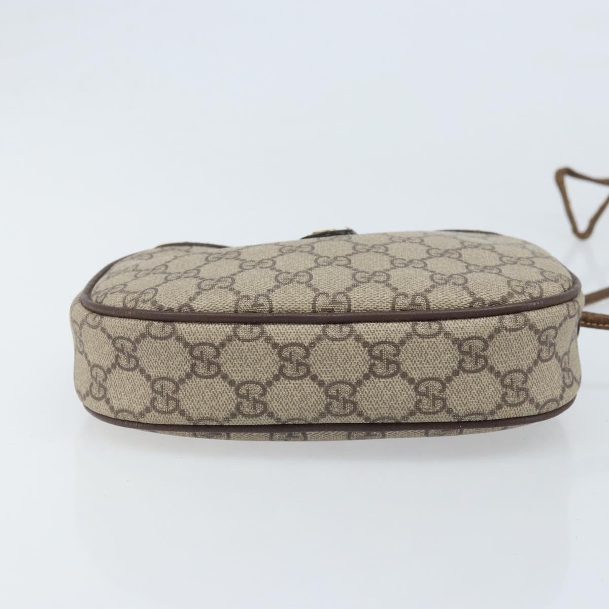 GUCCI GG Supreme Web Sherry Line Bag PVC Beige Gold 007 58 6112 Auth LNZ553
