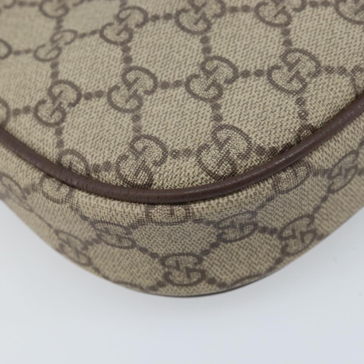 GUCCI GG Supreme Web Sherry Line Bag PVC Beige Gold 007 58 6112 Auth LNZ553