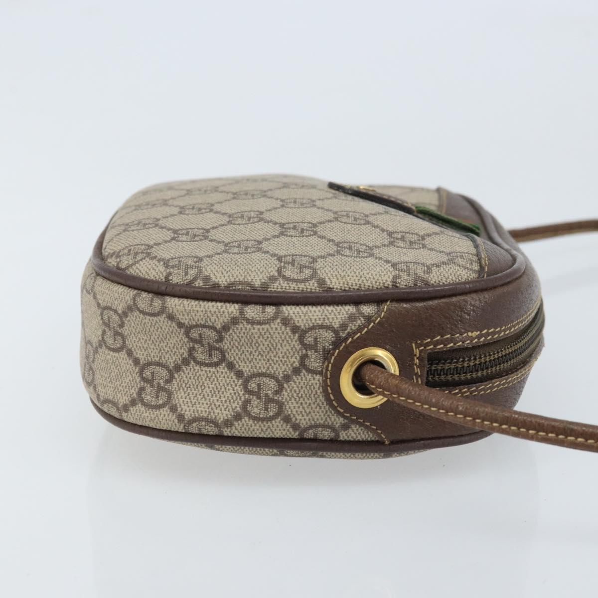 GUCCI GG Supreme Web Sherry Line Bag PVC Beige Gold 007 58 6112 Auth LNZ553