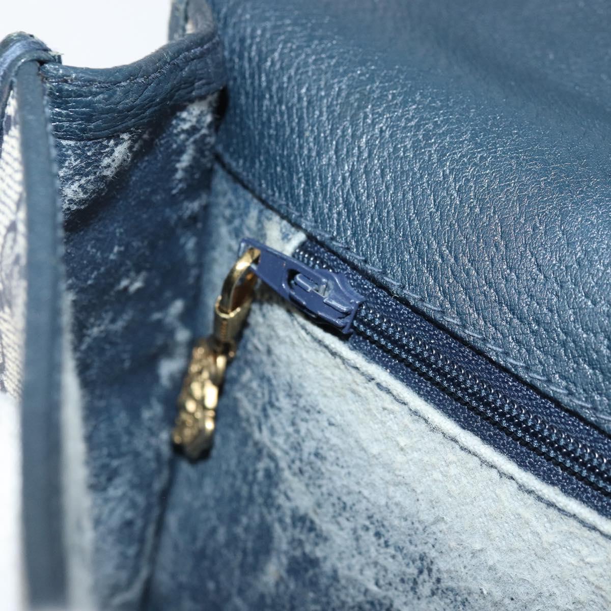 GUCCI Micro GG Supreme Sherry Line Bag PVC Navy Gold 001 113 0551 Auth LNZ556