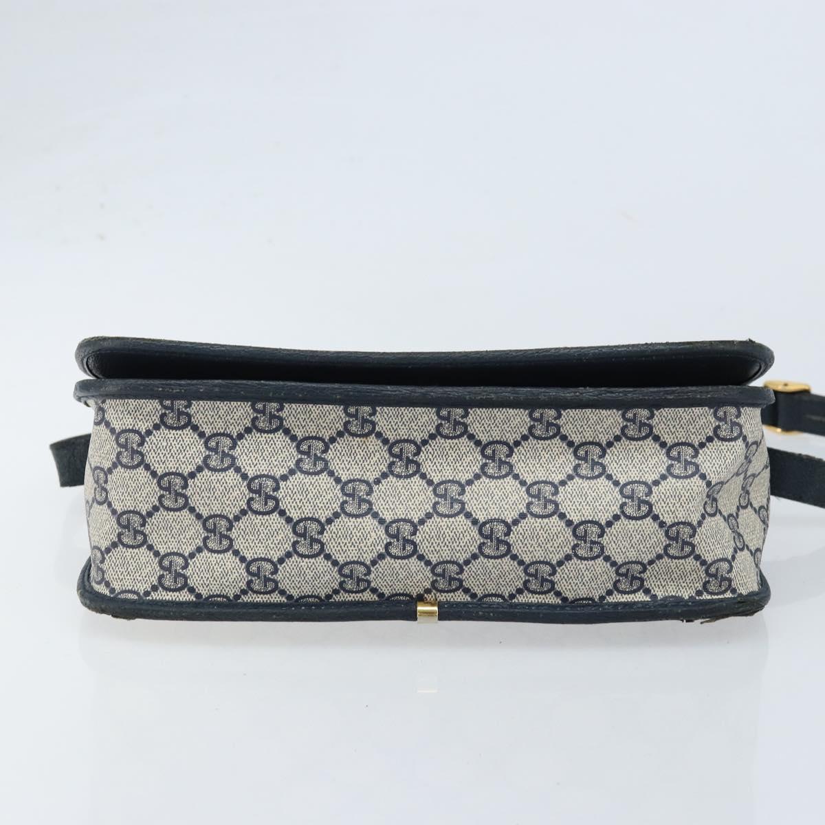 GUCCI Micro GG Supreme Sherry Line Bag PVC Navy Gold 001 113 0551 Auth LNZ556