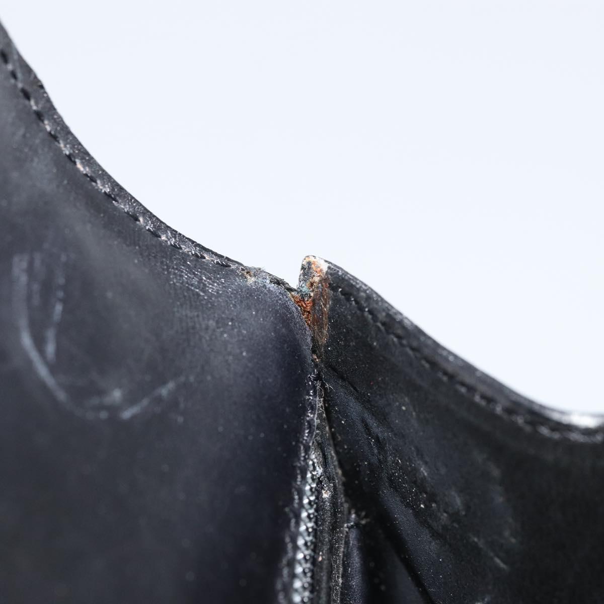 CELINE Hand Bag Leather Black Gold Auth LNZ560A