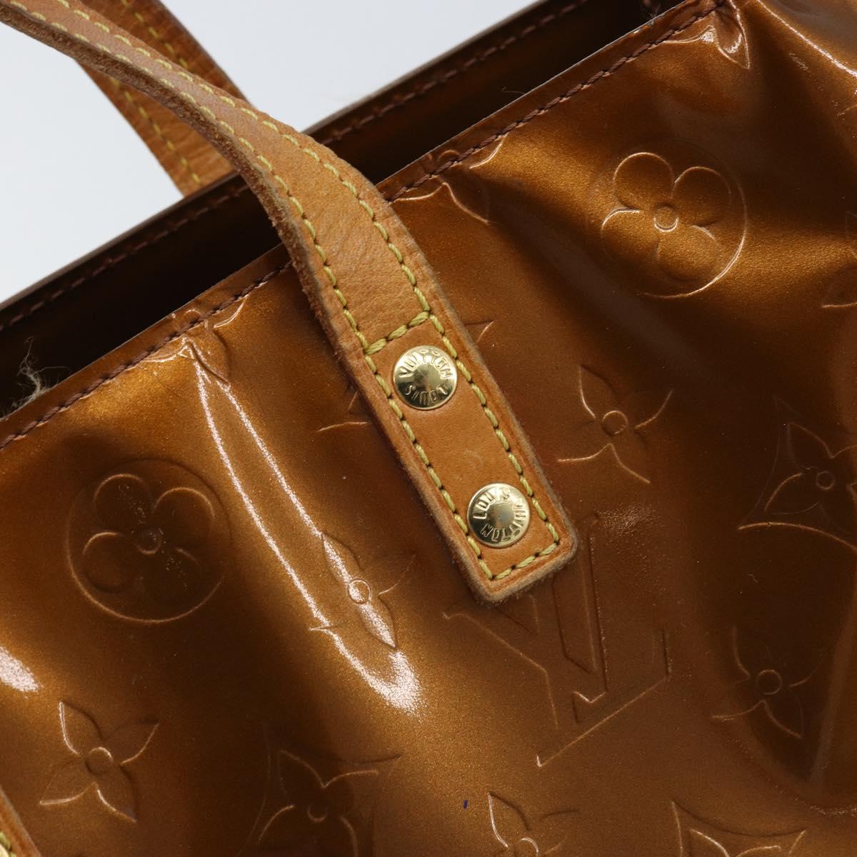 LOUIS VUITTON Monogram Vernis Reade PM Hand Bag Bronze M91146 LV Auth LNZ563