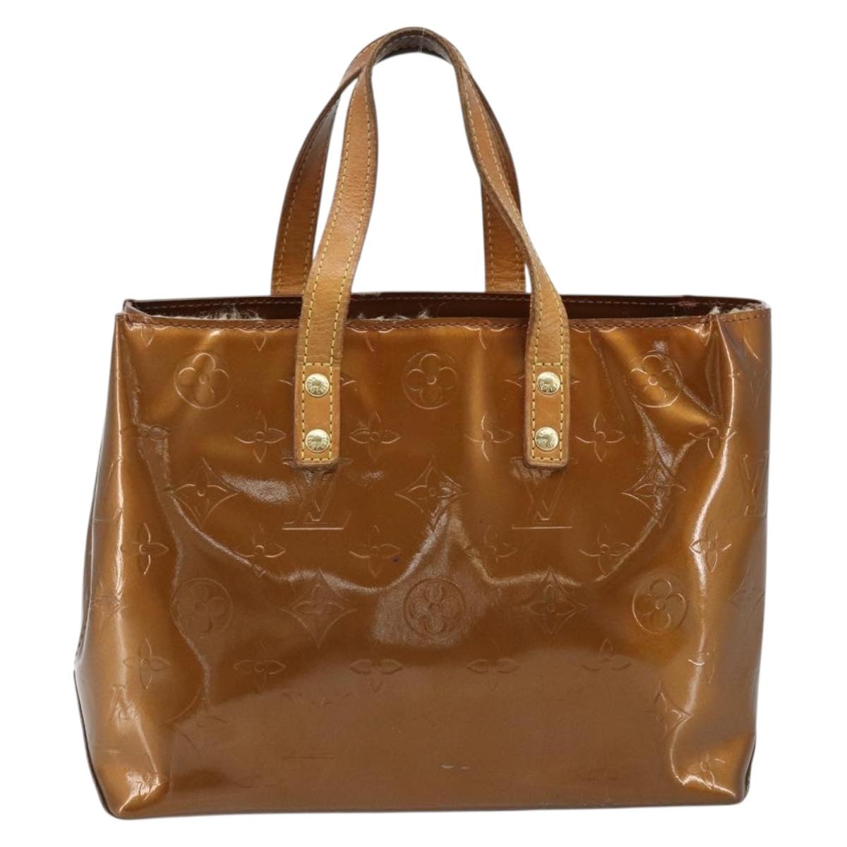LOUIS VUITTON Monogram Vernis Reade PM Hand Bag Bronze M91146 LV Auth LNZ563
