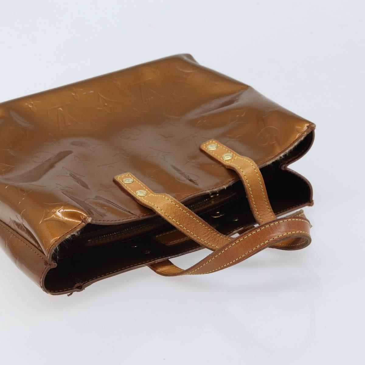 LOUIS VUITTON Monogram Vernis Reade PM Hand Bag Bronze M91146 LV Auth LNZ563