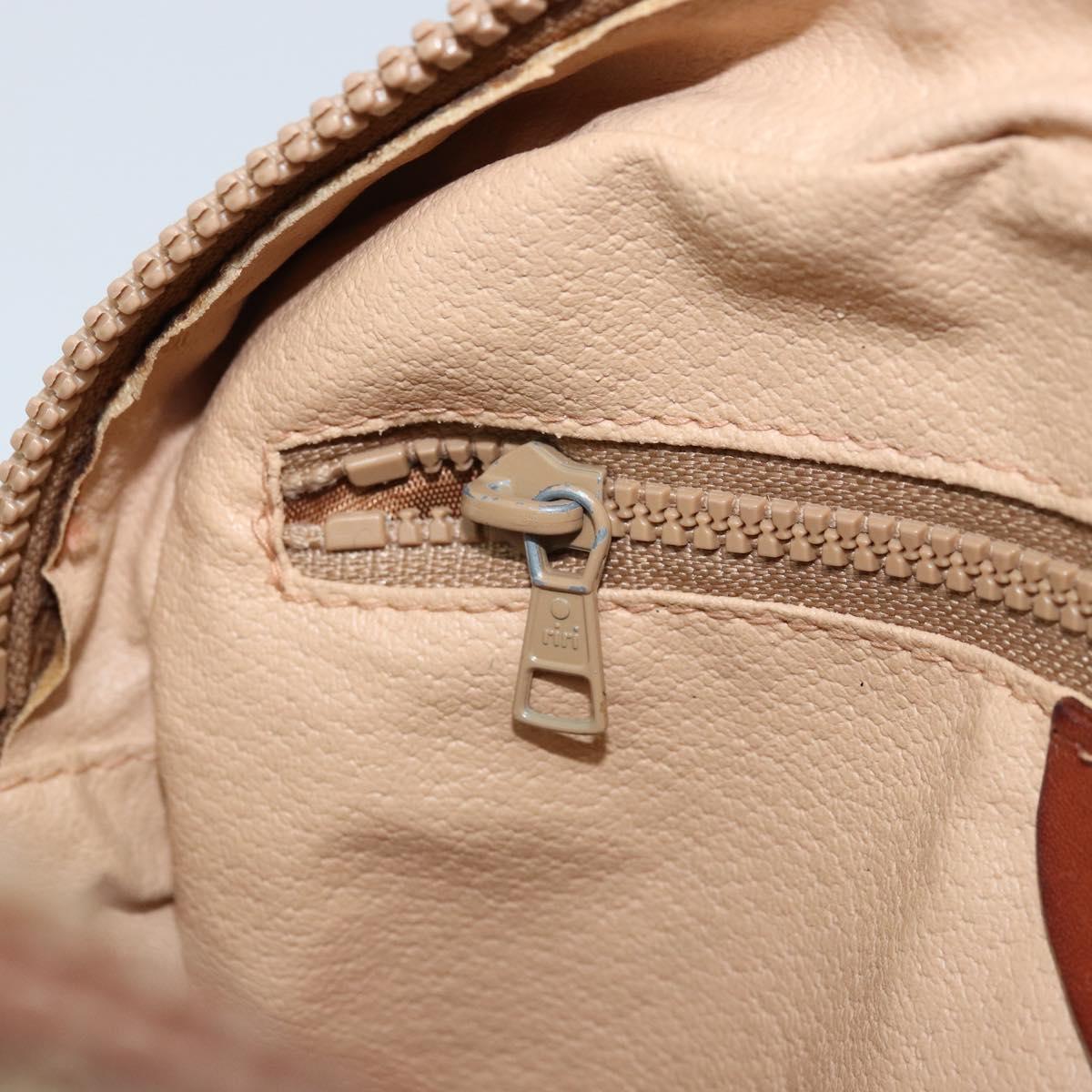 CELINE Macadam Canvas Shoulder Bag PVC Beige Gold Auth LNZ569