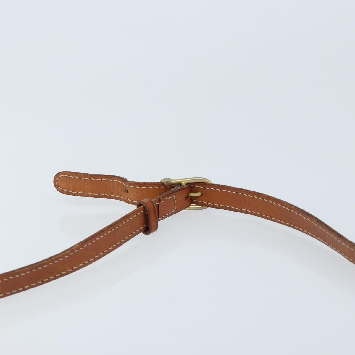 CELINE Macadam Canvas Shoulder Bag PVC Beige Gold Auth LNZ569