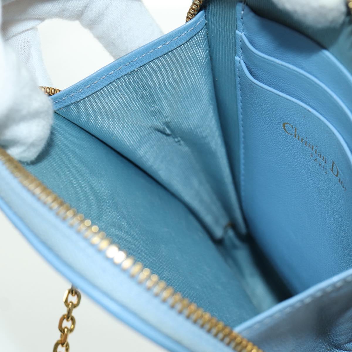 Christian Dior Trotter Canvas Phone Holder Chain 2way Light Blue Auth LNZ570SAM
