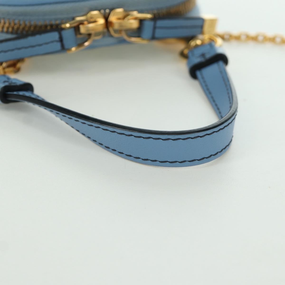 Christian Dior Trotter Canvas Phone Holder Chain 2way Light Blue Auth LNZ570SAM