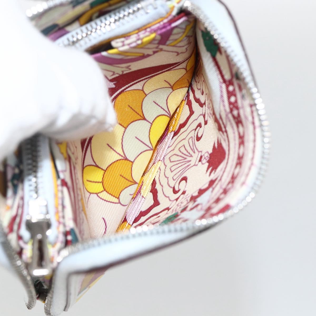 HERMES Azap Compact Silk in Wallet Leather Multicolor Silver Auth LNZ572SAM