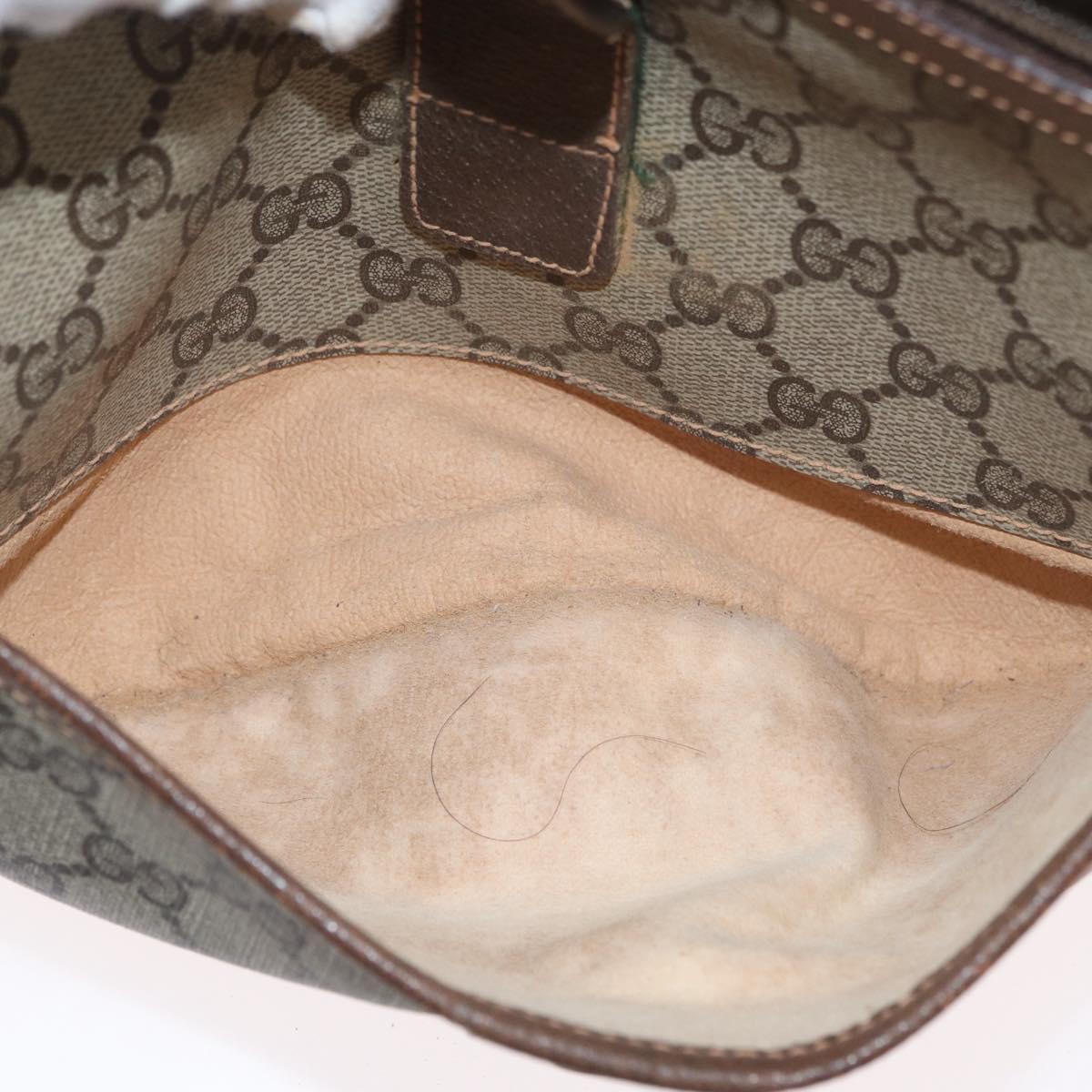 GUCCI GG Supreme Web Sherry Line Bag PVC Beige Gold 89 02 032 Auth LNZ595
