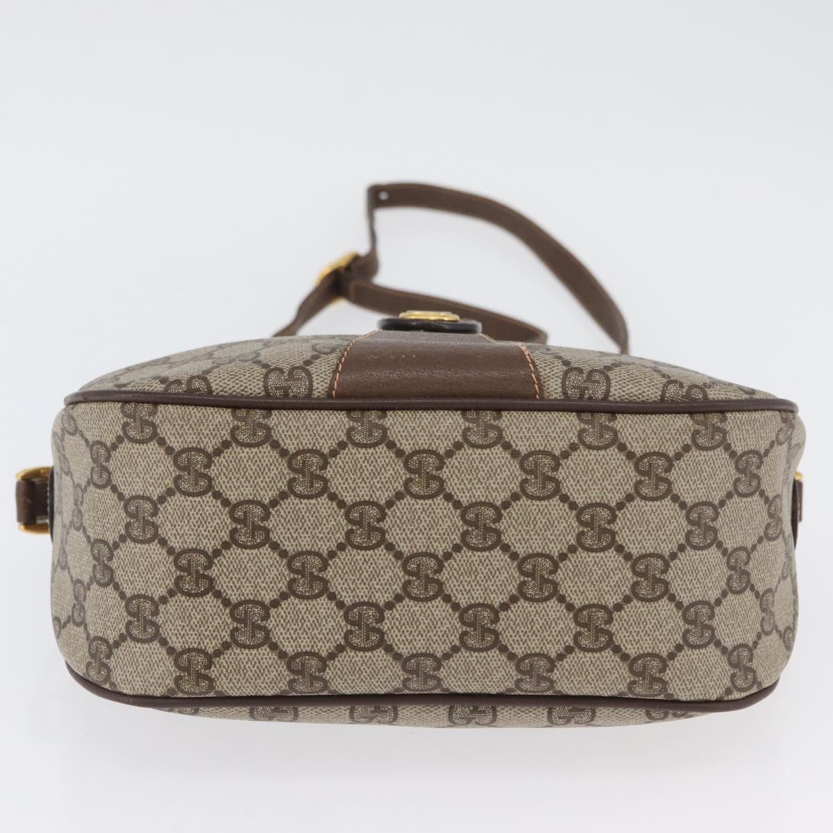 GUCCI GG Supreme Web Sherry Line Bag PVC Beige Gold 89 02 032 Auth LNZ595