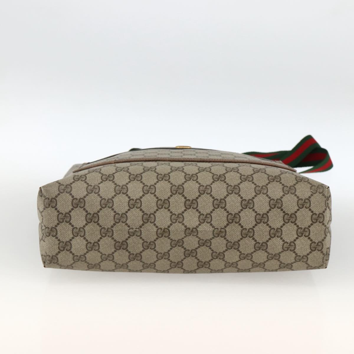 GUCCI GG Supreme Web Sherry Line Tote Bag PVC Beige Red 39 02 0031 Auth LNZ596