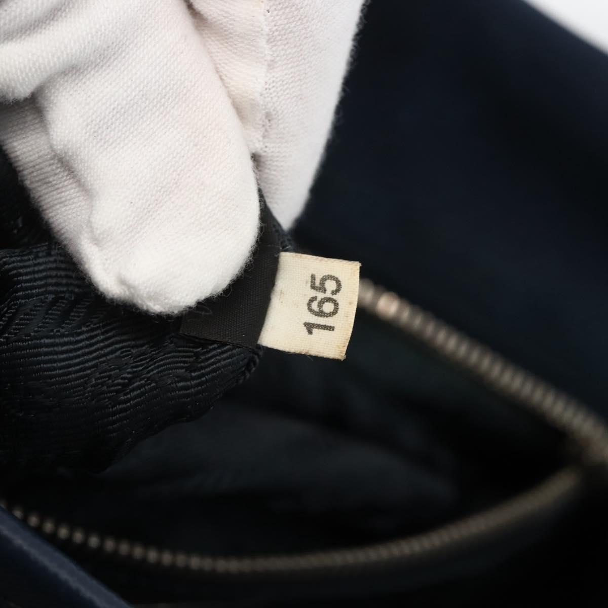 PRADA Shoulder Bag Nylon Navy Silver Auth LNZ603