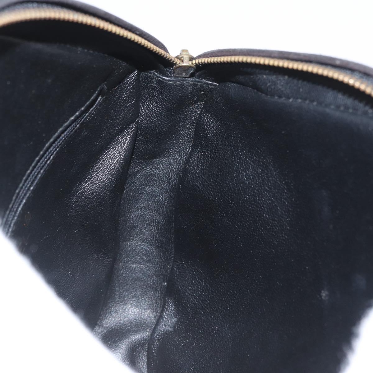 CHANEL Chain Choco Bar Shoulder Bag Suede Black Gold CC Auth LNZ606A