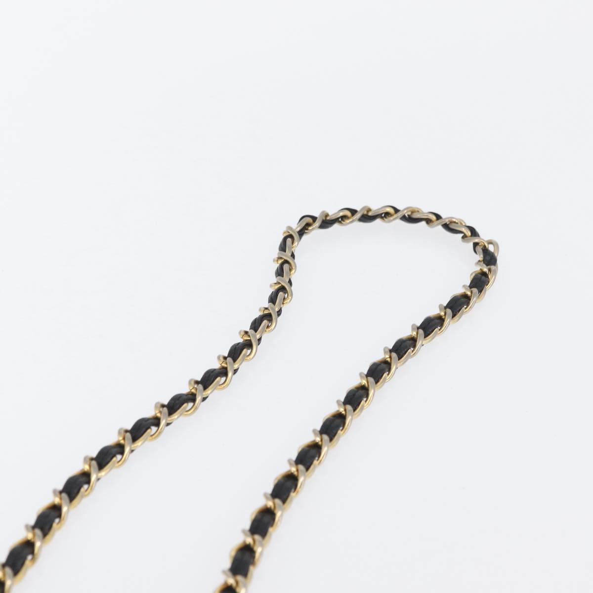 CHANEL Chain Choco Bar Shoulder Bag Suede Black Gold CC Auth LNZ606A