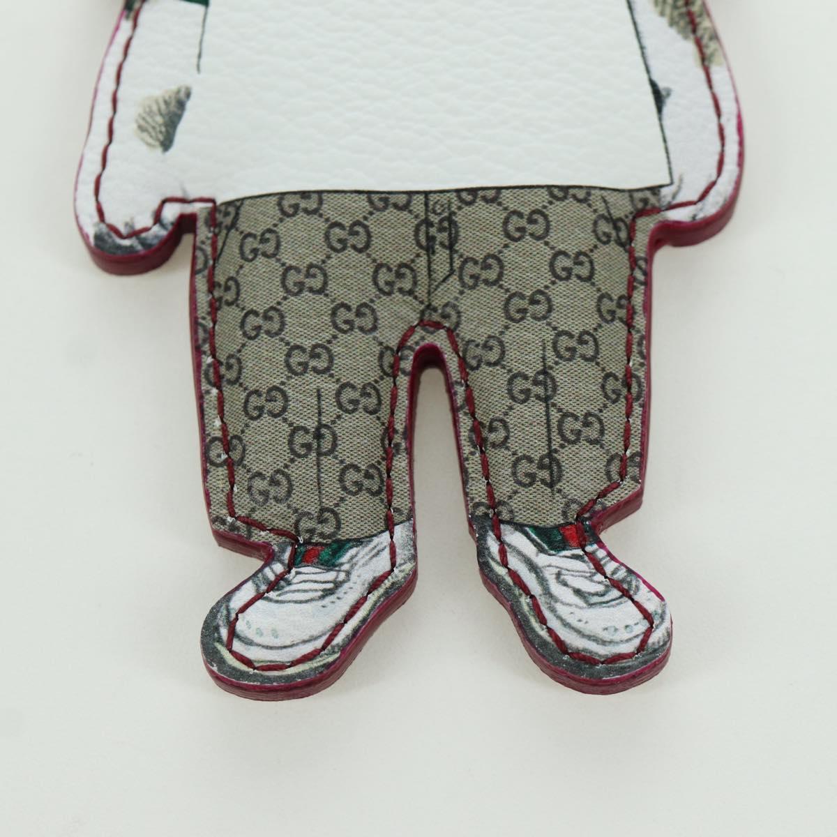 GUCCI GG Supreme Boris Yuko Higuchi Charm PVC Beige Auth LNZ613SM