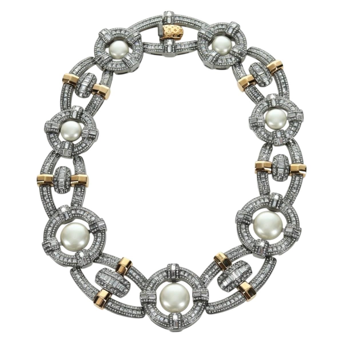 LOUIS VUITTON Collier LV Windsor metal Silver Tone MP2199 LV Auth LNZ615SM